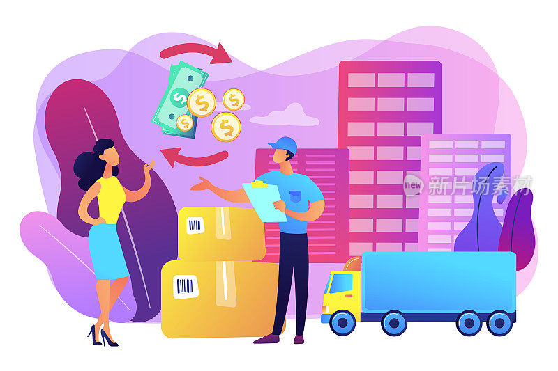 Cash on delivery COD concept vector illustration